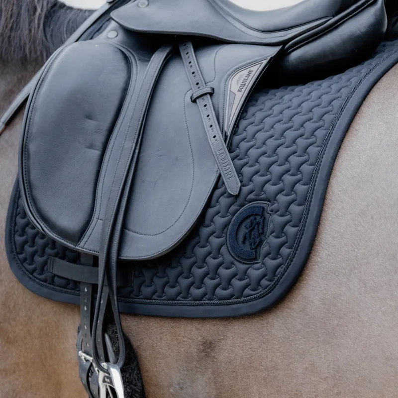 Kentucky 3D Logo Plaited Dressage Saddlecloth - Black-5