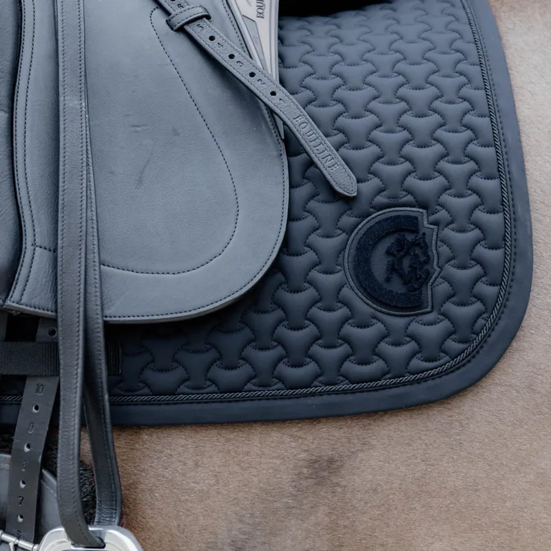 Kentucky 3D Logo Plaited Dressage Saddlecloth - Black-4