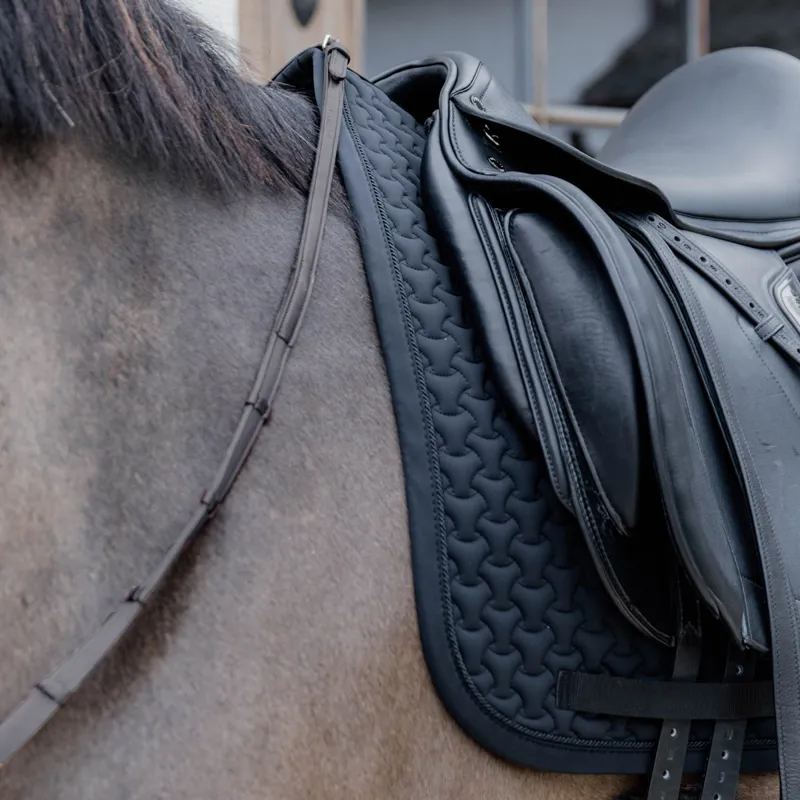 Kentucky 3D Logo Plaited Dressage Saddlecloth - Black-3