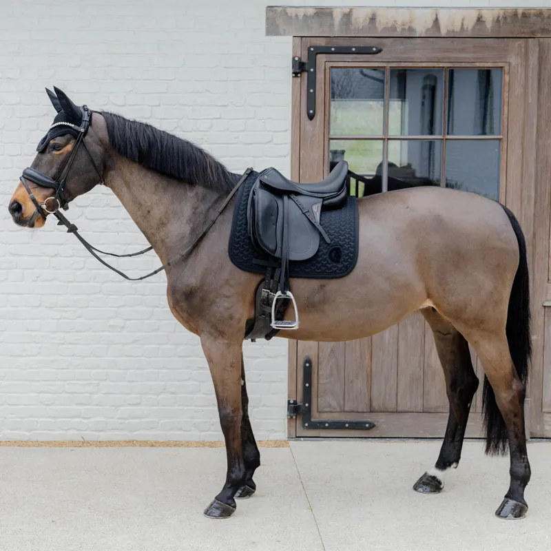 Kentucky 3D Logo Plaited Dressage Saddlecloth - Black-2