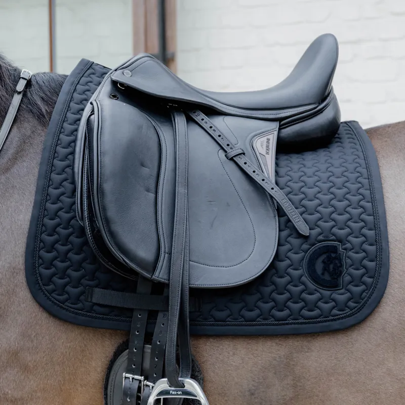 Kentucky 3D Logo Plaited Dressage Saddlecloth - Black-1