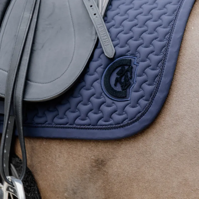 Kentucky 3D Logo Plaited Dressage Saddlecloth - Navy-2