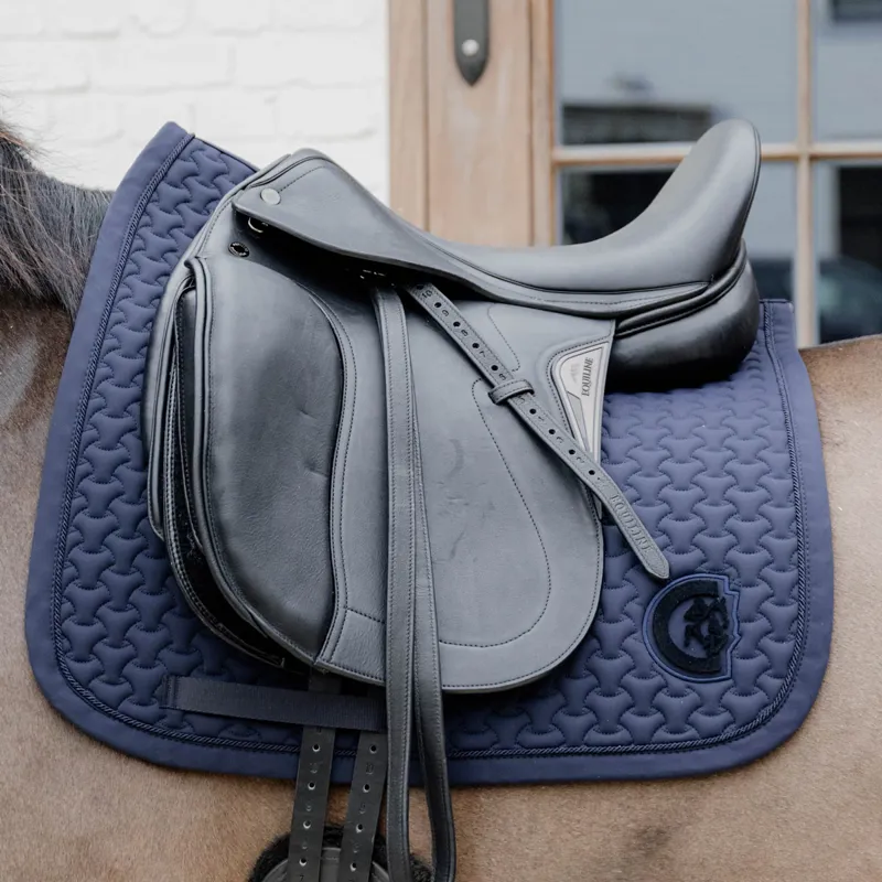 Kentucky 3D Logo Plaited Dressage Saddlecloth - Navy