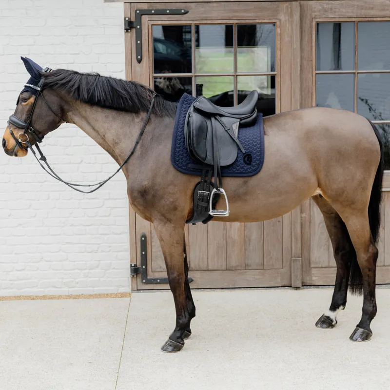 Kentucky 3D Logo Plaited Dressage Saddlecloth - Navy-1