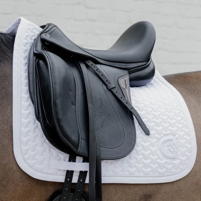 Kentucky 3D Logo Plaited Dressage Saddlecloth - White-4