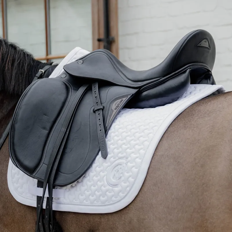 Kentucky 3D Logo Plaited Dressage Saddlecloth - White-3