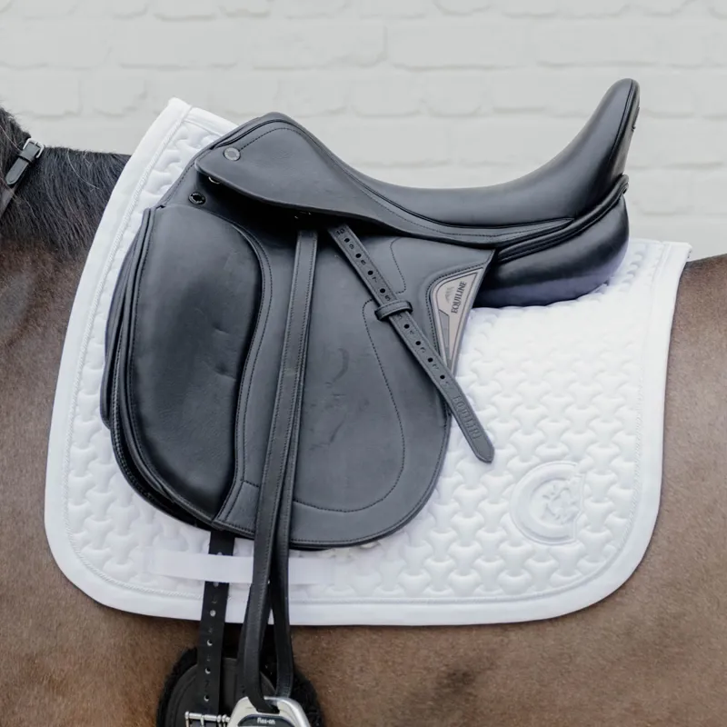 Kentucky 3D Logo Plaited Dressage Saddlecloth - White