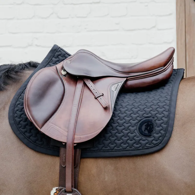 Kentucky 3D Logo Plaited Jumping Saddlecloth - Black-3