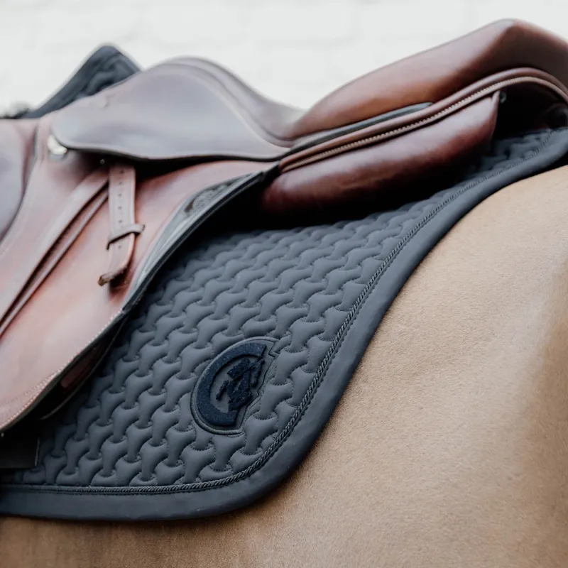 Kentucky 3D Logo Plaited Jumping Saddlecloth - Black-2