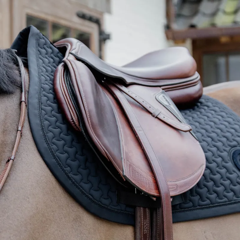 Kentucky 3D Logo Plaited Jumping Saddlecloth - Black-1