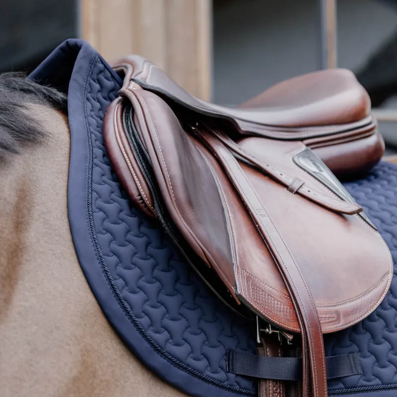 Kentucky 3D Logo Plaited Jumping Saddlecloth - Navy-3