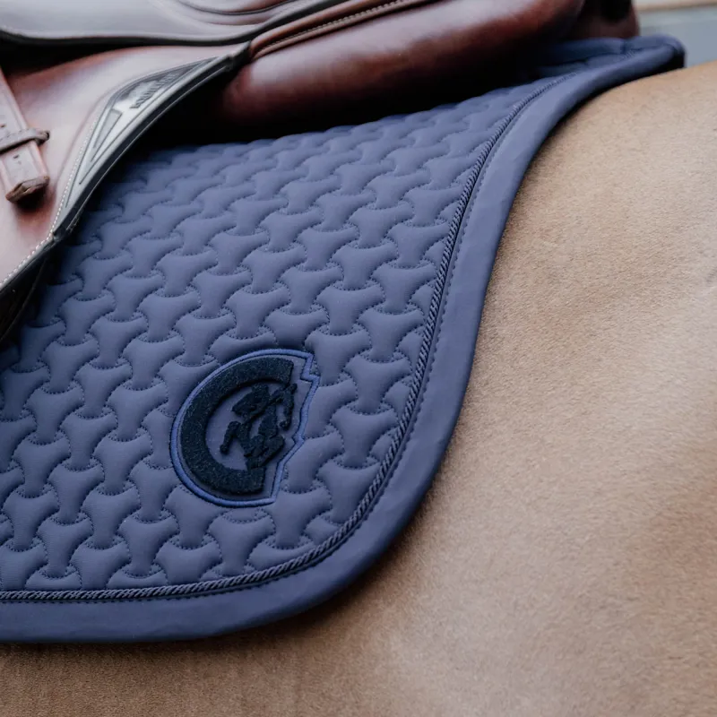 Kentucky 3D Logo Plaited Jumping Saddlecloth - Navy-1