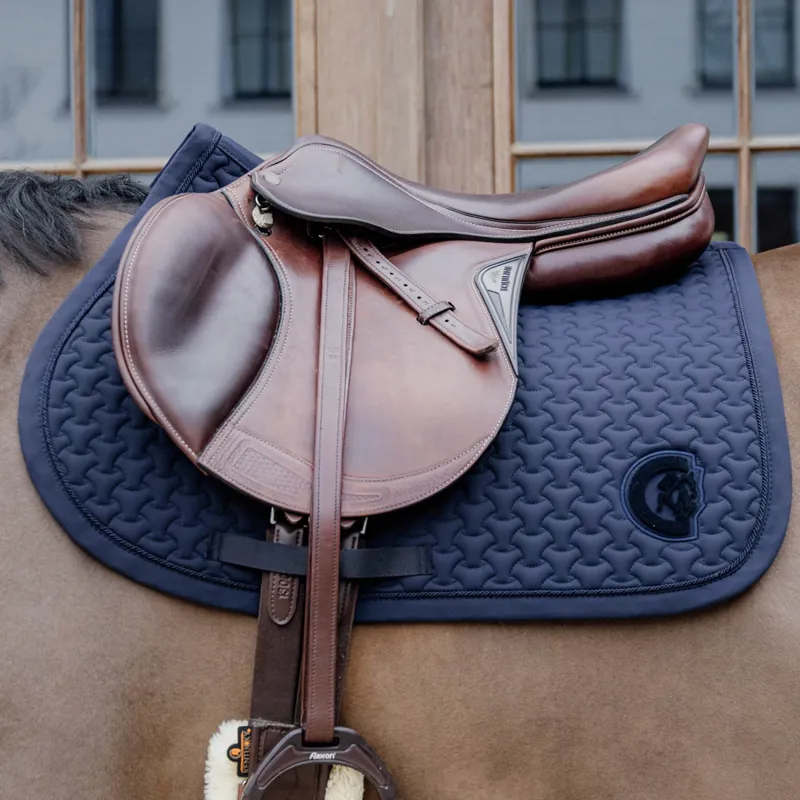 Kentucky 3D Logo Plaited Jumping Saddlecloth - Navy