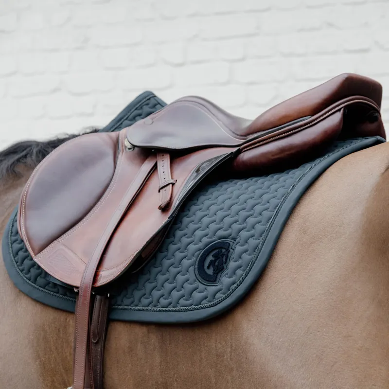 Kentucky 3D Logo Plaited Jumping Saddlecloth - Pine Green-2