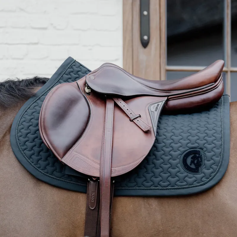 Kentucky 3D Logo Plaited Jumping Saddlecloth - Pine Green