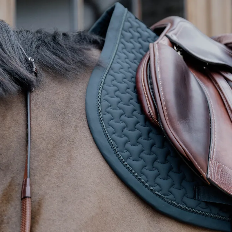 Kentucky 3D Logo Plaited Jumping Saddlecloth - Pine Green-1