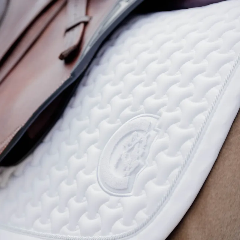 Kentucky 3D Logo Plaited Jumping Saddlecloth - White-1