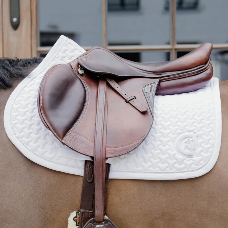 Kentucky 3D Logo Plaited Jumping Saddlecloth - White