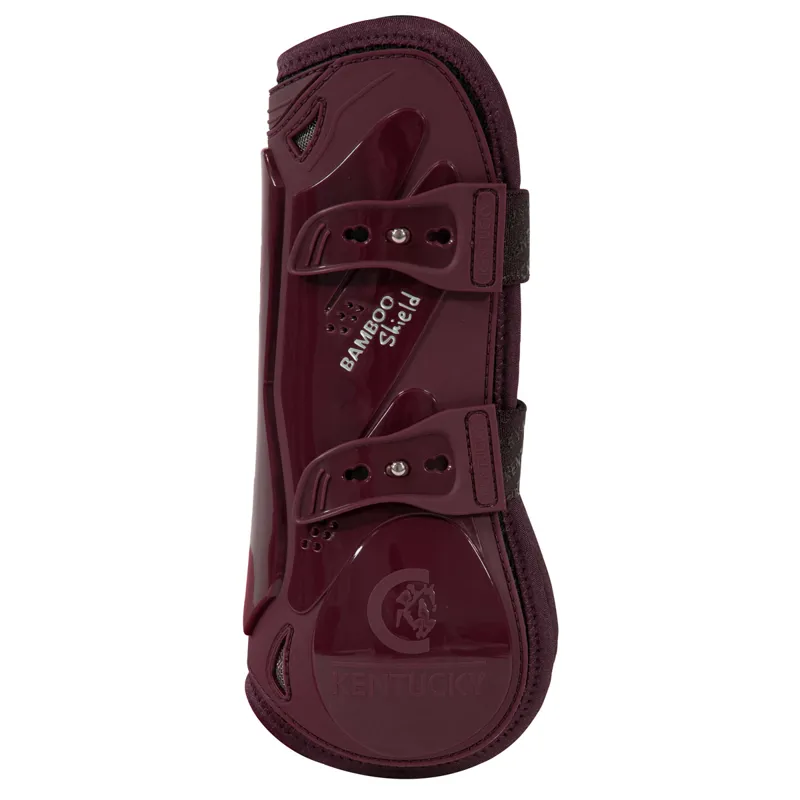 Kentucky Bamboo Shield Tendon Boots with Elastic Straps - Bordeaux-3