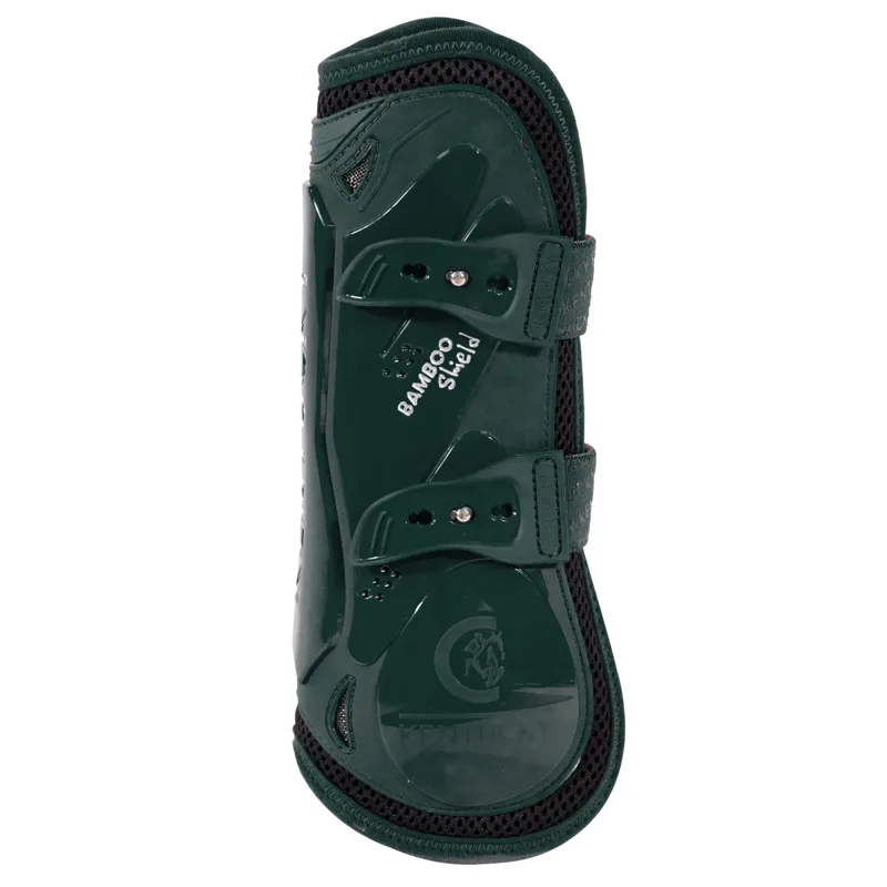 Kentucky Bamboo Shield Tendon Boots with Elastic Straps - Dark Green-3