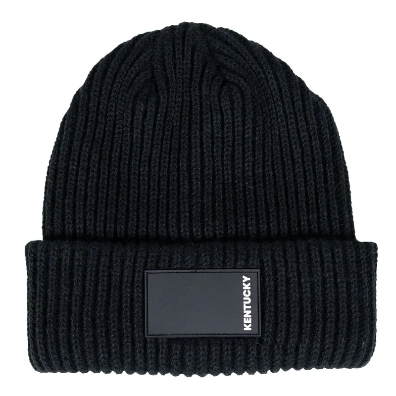 Kentucky Rubber Logo Beanie Hat - Black-2