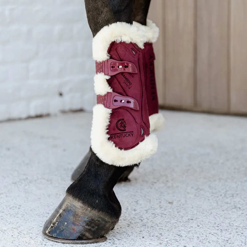 Kentucky Velvet Bamboo Shield Vegan Sheepskin Tendon Boots - Bordeaux