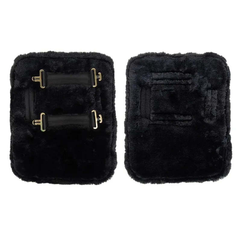 Kentucky Double Buckle Faux Fur Chest Expander - Black