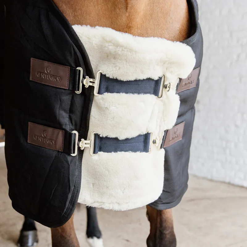 Kentucky Double Buckle Faux Fur Chest Expander - Natural-1