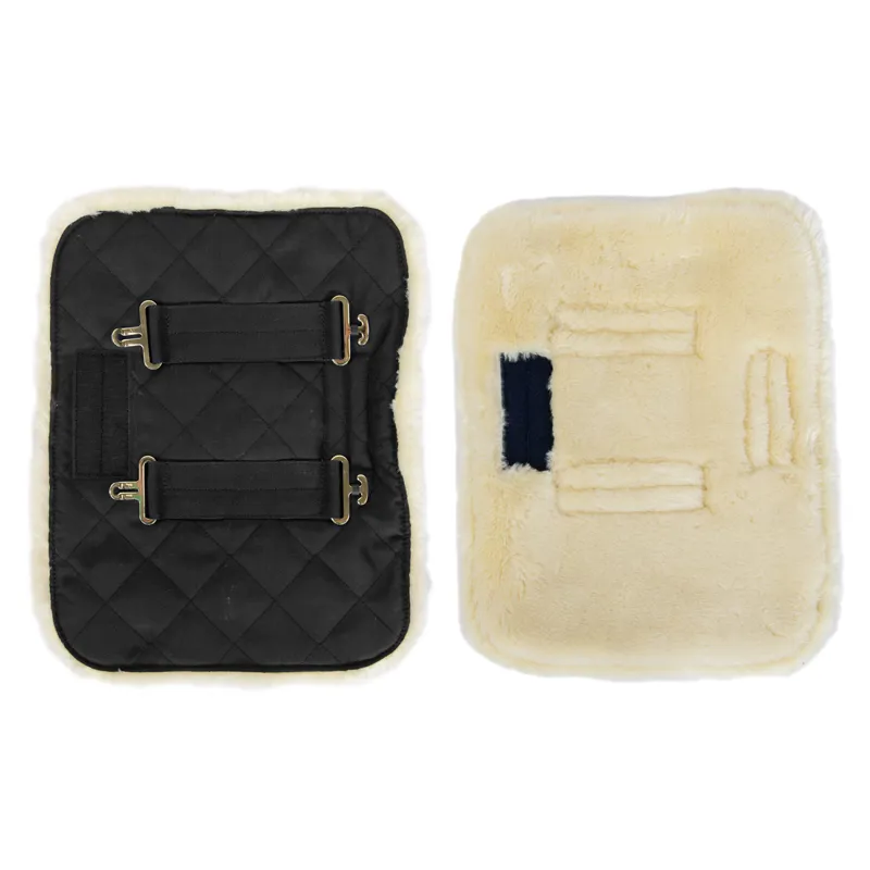 Kentucky Double Buckle Quilted Faux Fur Chest Expander - Black