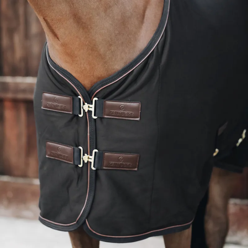 Kentucky Cooler Fleece Standard Neck Rug - Black-1