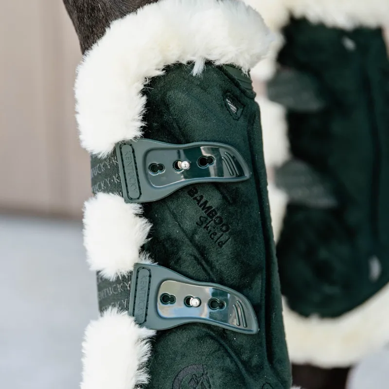 Kentucky Velvet Bamboo Vegan Sheepskin Tendon Boots - Dark Green-4