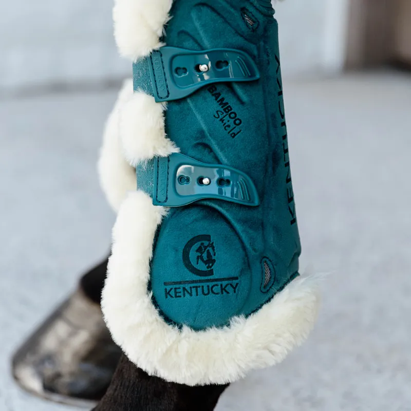 Kentucky Velvet Bamboo Shield Vegan Sheepskin Tendon Boots - Emerald-1