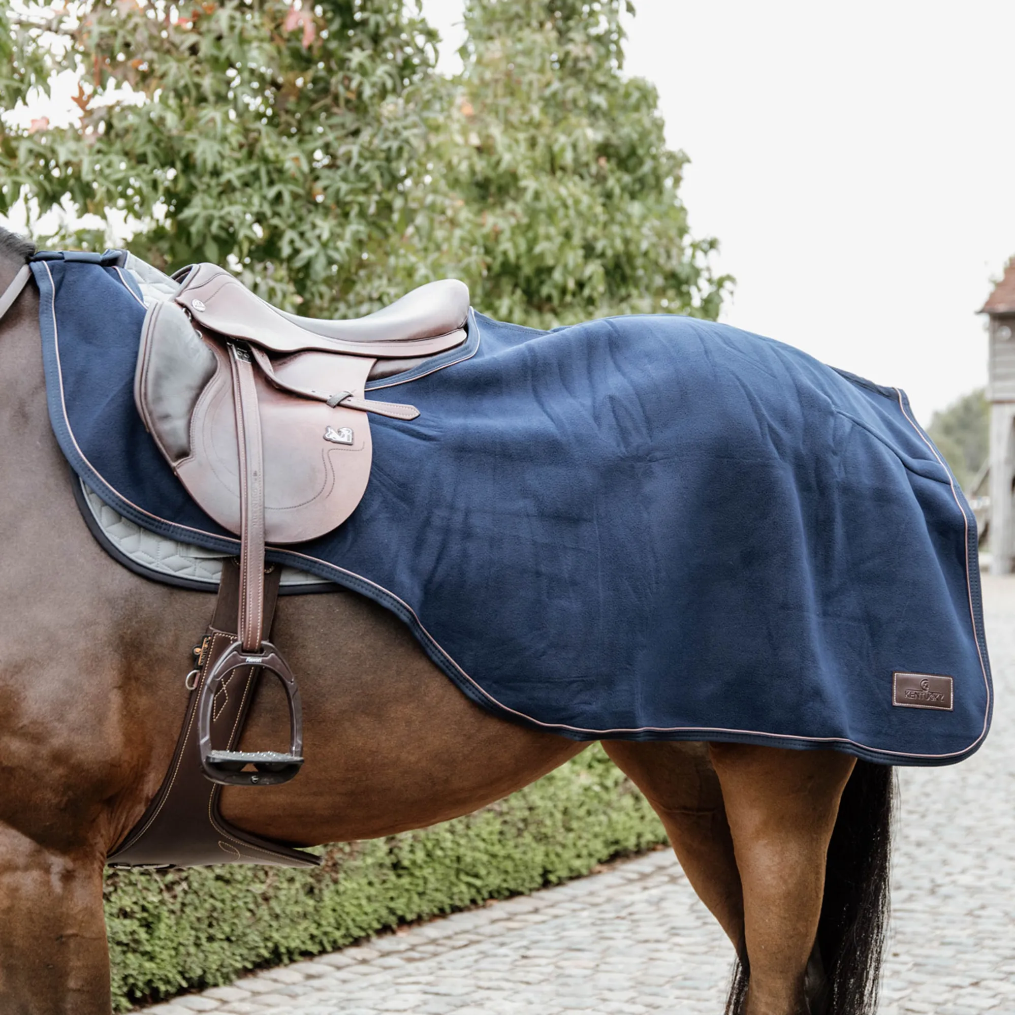 Excerice Sheet Rug Kentucky Heavy Fleece Riding Rug Exercise Sheet - Navy