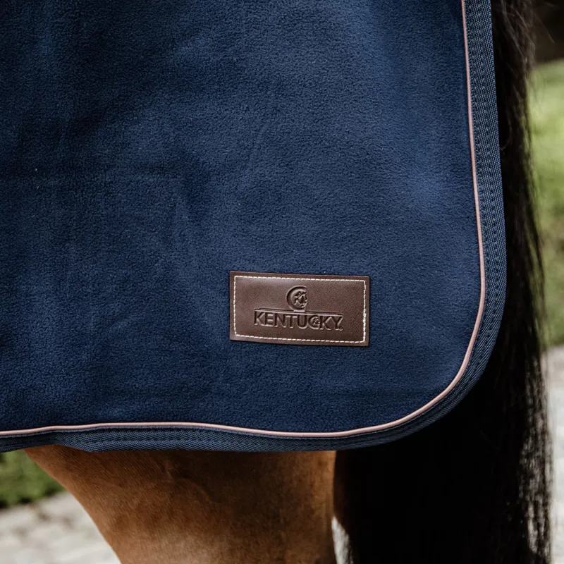 Kentucky Heavy Fleece Riding Rug Exercise Sheet - Navy-1
