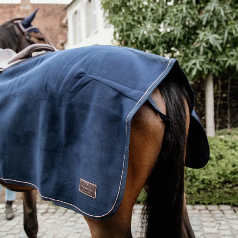 Kentucky Heavy Fleece Riding Rug Exercise Sheet - Navy-2
