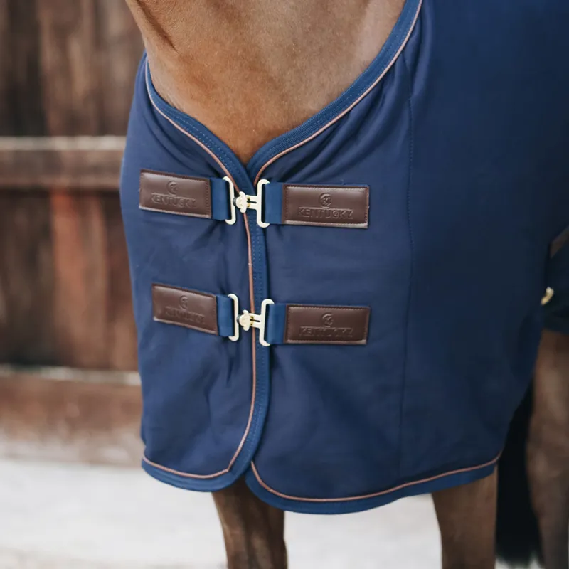 Kentucky Cooler Fleece Standard Neck Rug - Navy-1
