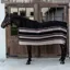 Kentucky Square Heavy Fleece Striped Rug - Brown/Beige
