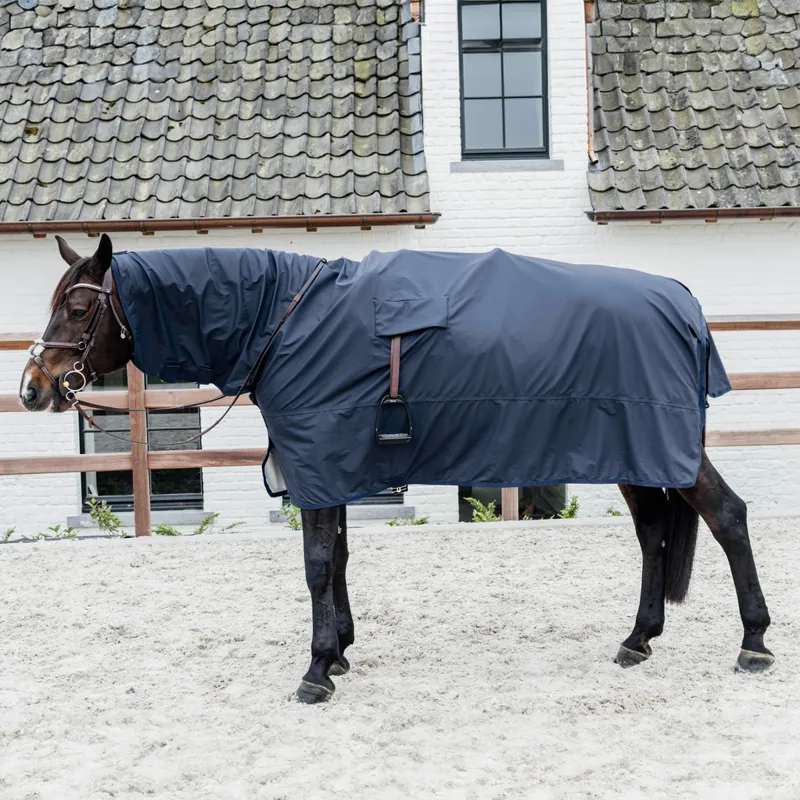 Kentucky Hurricane Raincoat Rug with Stirrup Holes - Navy