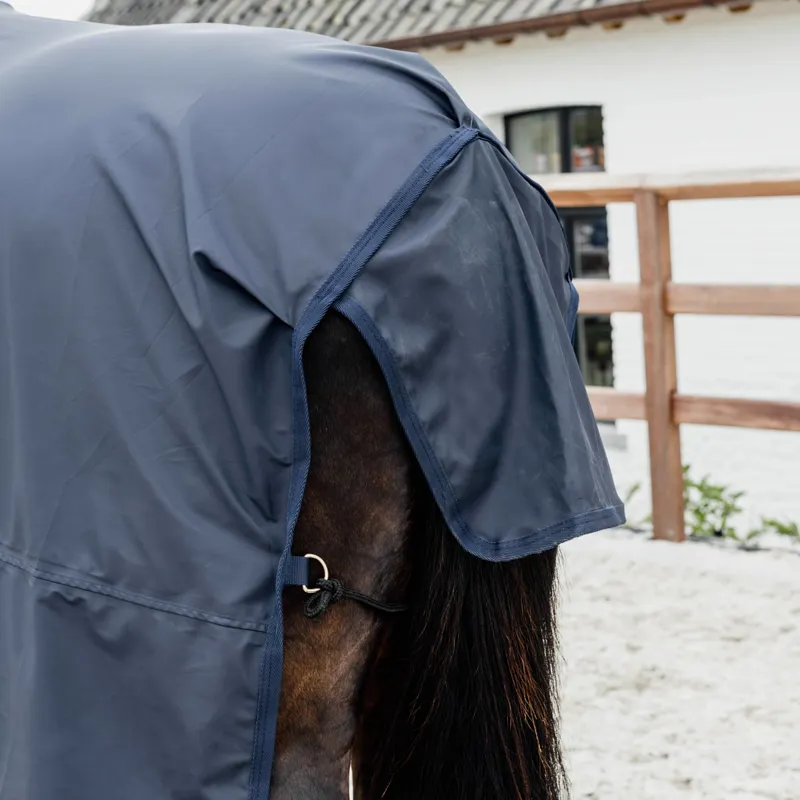 Kentucky Hurricane Raincoat Rug with Stirrup Holes - Navy-4