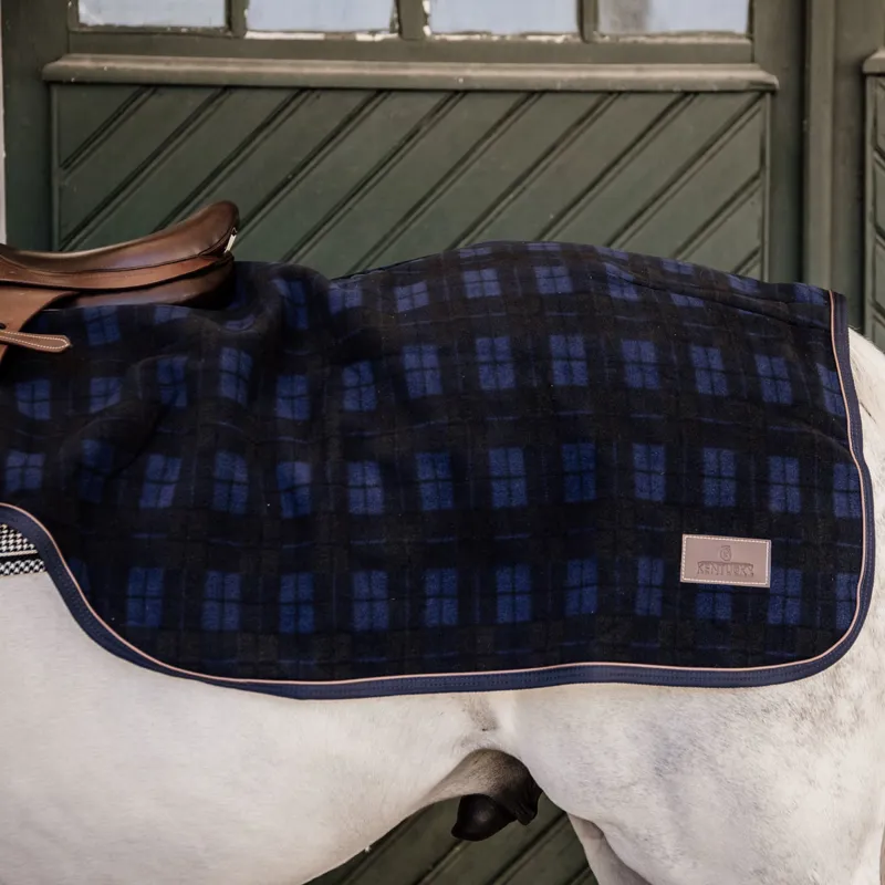 Kentucky Heavy Fleece Riding Rug Exercise Sheet - Check Print-1