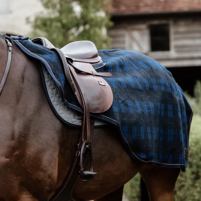 Kentucky Heavy Fleece Riding Rug Exercise Sheet - Check Print