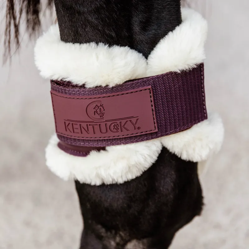 Kentucky Young Horse Vegan Sheepskin Fetlock Boots - Bordeaux-2