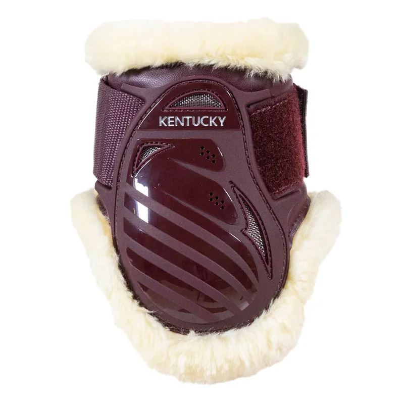Kentucky Young Horse Vegan Sheepskin Fetlock Boots - Bordeaux-3