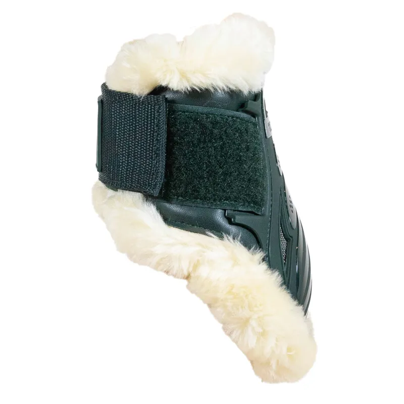 Kentucky Young Horse Vegan Sheepskin Fetlock Boots - Dark Green-4