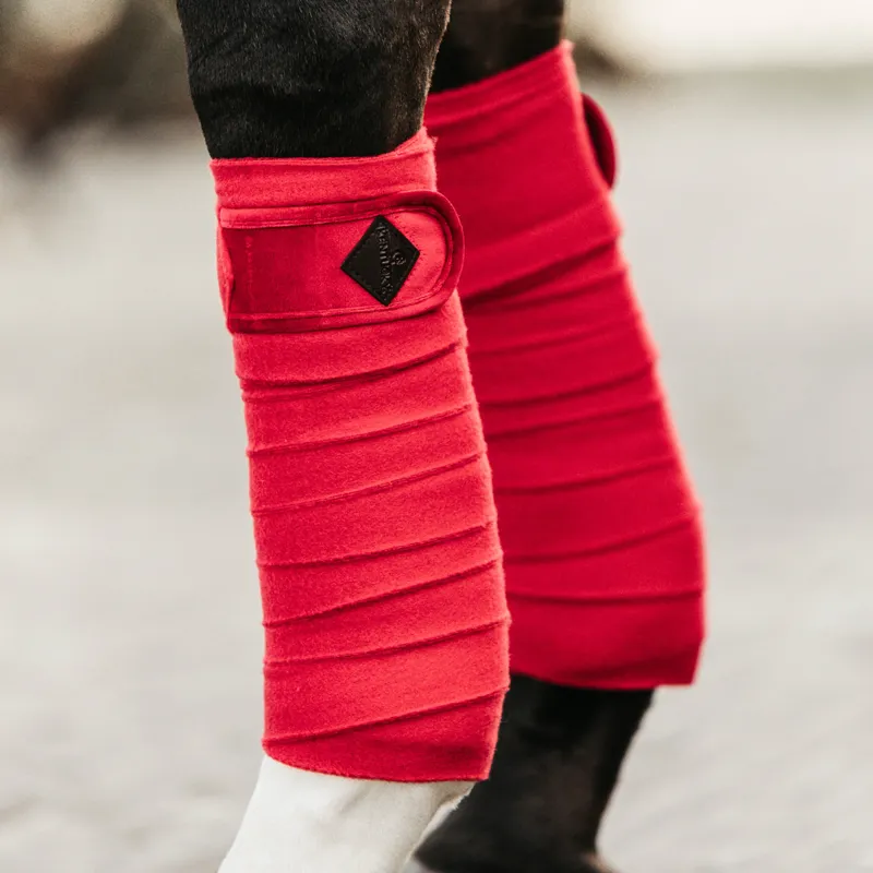 Kentucky Velvet Polar Fleece Bandages - Red-1