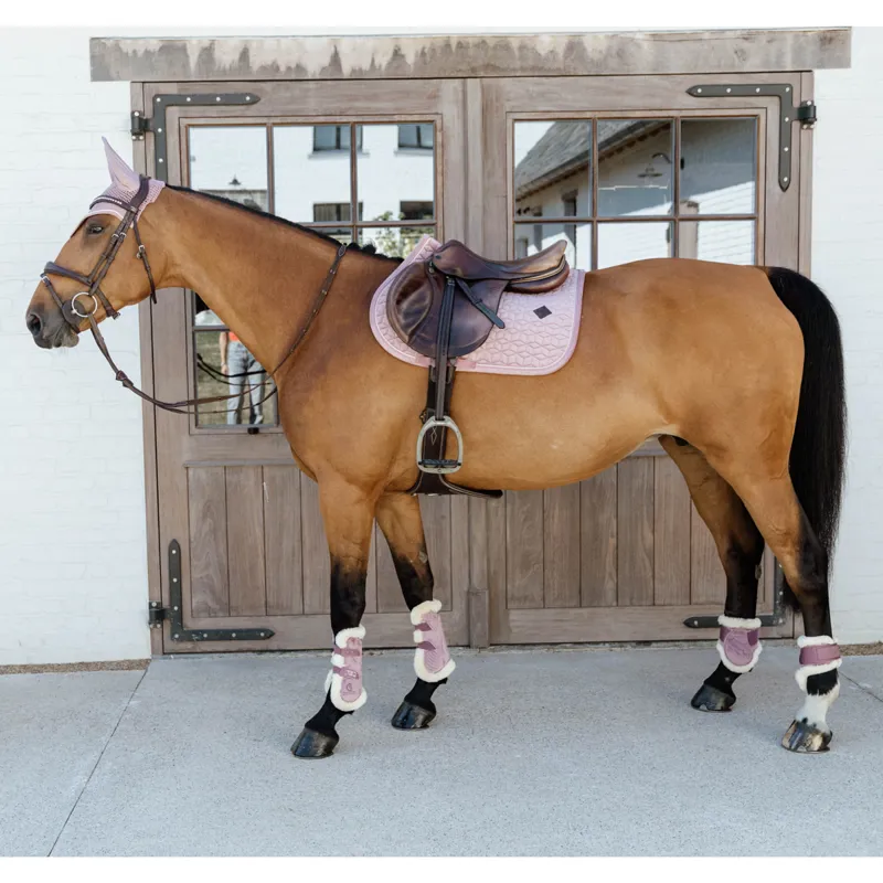 Kentucky Velvet Bamboo Shield Vegan Sheepskin Tendon Boots - Old Rose-9