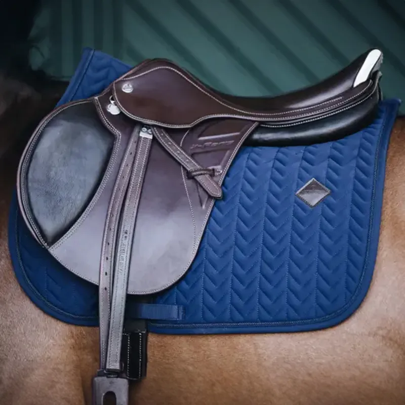 Kentucky Fishbone Jumping Saddlecloth - Navy-1