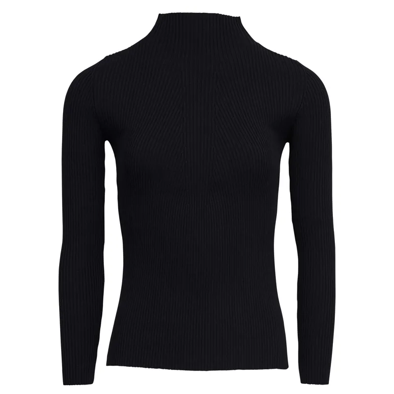 Montar Turtleneck Rib Knit Sweater Black