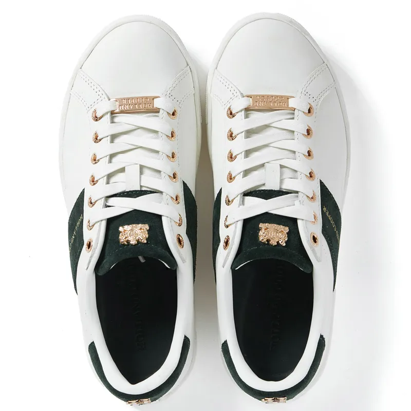 Holland Cooper Knightsbridge Ladies Court Trainers - White/Green-2