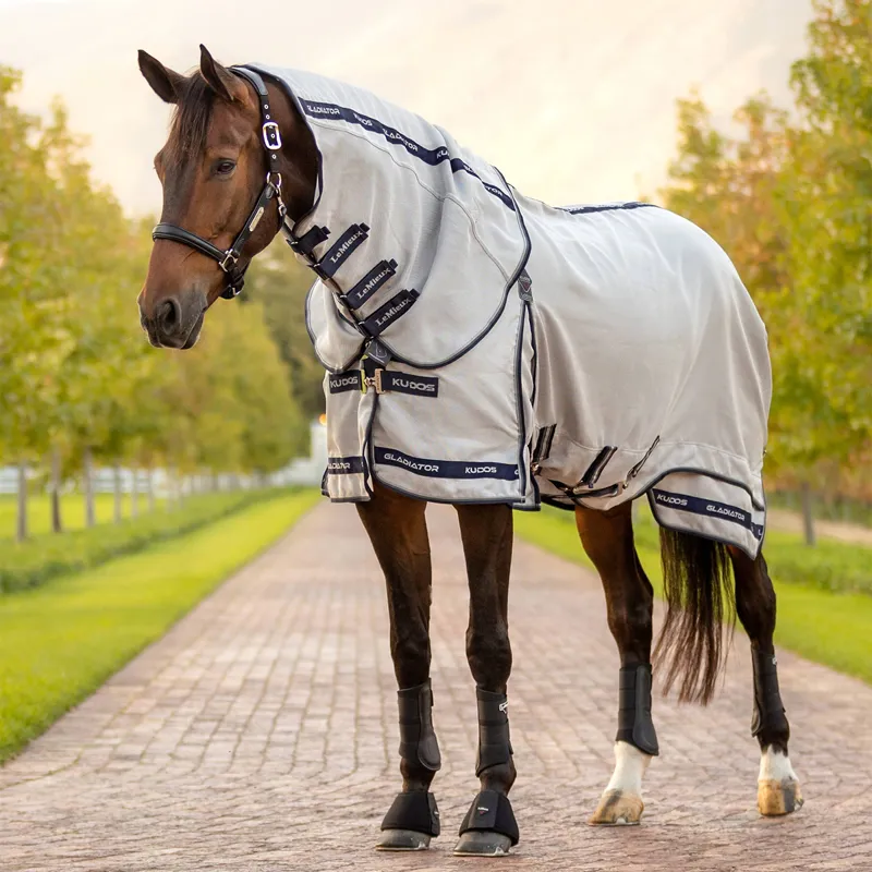 LeMieux Kudos Gladiator Detachable Neck Fly Rug - Grey